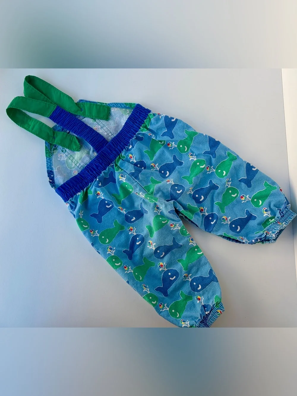 VTG OshKosh B’Gosh AOP Whales Beach Balls Fish Ocean Baby Toddler Size 18 Months